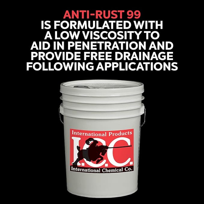 International Chemical Company Anti-Rust 99 High-Performance Evaporative Solvent Rust and Corrosion Preventative; MIL C 16173 D Grade 3; 5 Gallons