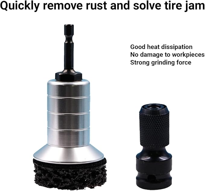 MYZKJBXNB Brake Hub Cleaning Kit, Wheel Hub & Stud Cleaner with 5 Pads, Drill/Impact Wrench Compatible, Rust & Debris Removal (Wheel Hub Cleaning Kit)