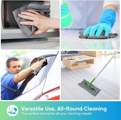 HOMEXCEL Microfiber Cleaning Cloths 20 Pack, Highly Absorbent, Lint & Scratch-Free Cleaning Rags for House Kitchen, Grey Microfiber Towels for Car 11.5 x 11.5 inch