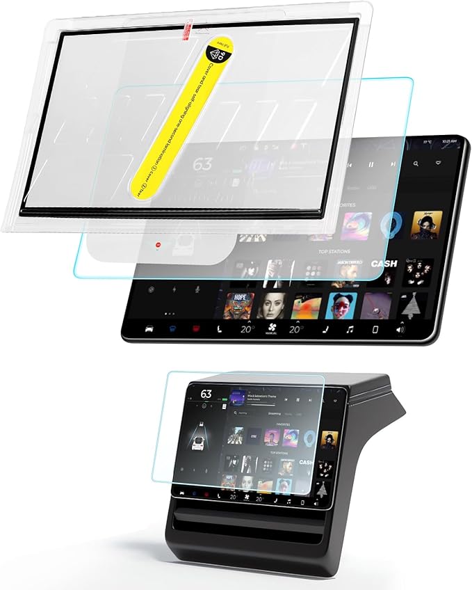 DGXWLLW Screen Protector for Tesla Model S 2023-2026 Model X 2023-2026 with Alignment Kit Matte Front Back Tempered Glass TouchScreen Dashboard Protective Anti Glare Fingerprint 9H Hardness