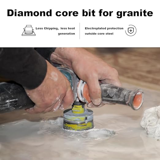 OSTEK 2-1/2 inch Diamond Hole Saw Drill Bit Granite Core Drill Bit for Concrete Marble Granite Brick Laser Welded Dry or Wet Hole Saws