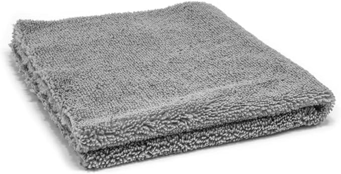 Autofiber Elite Edgeless Two-Pile Microfiber Detailing Towel, All-Purpose Detail Rag, High-Pile and Low-Pile - Pack of 10, Gray (16 inch x 16 inch)