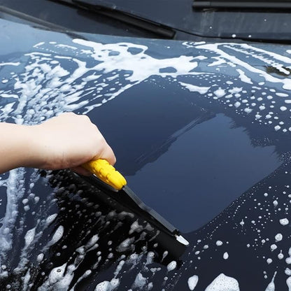 Antislip Water Blade for Car Drying - 12inches Water Wiper Silicone Squeegee Natural Rubber Car Dryer for Window, Glass, Vehicle, Yellow.