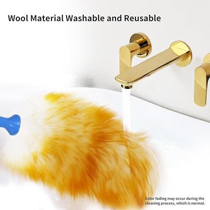 Soft Wool Duster, Anti-Static Duster, Suitable for Furniture and Appliance Cleaning, Indoor car dusting, Office Desktop dusting
