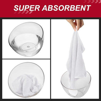 Oudain 200 Pcs Microfiber Cleaning Cloth 16x16 Inch Microfiber Towels for Car Ultra Absorbent Cleaning Rags Reusable Lint Free Streak Free Detailing Towel for Car Washing Drying Dusting (White)