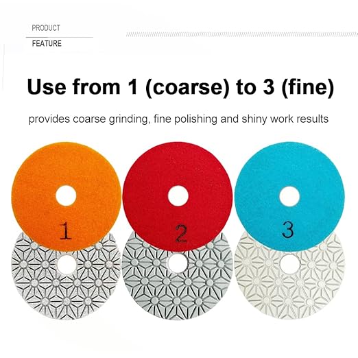 SHDIATOOL 60PCS 4 Inch Diamond polishing Pads 3-Step 20 Sets for Marble Stone