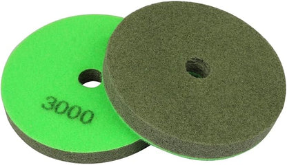 4" Diamond Sponge Fiber Polishing Pad 3000 Grit - Polishing Tile Stone Marble Concrete Ceramics Glass 2Pcs