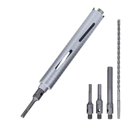 1-5/8 inch Diamond Dry Core Drill Bit, 10" Drilling Depth, 5/8"-11 Thread Core Drill Bit for Concrete Masonry Brick Block, Includes 3 Adapters SDS Plus, SDS Max and Hex (1-5/8 inch)