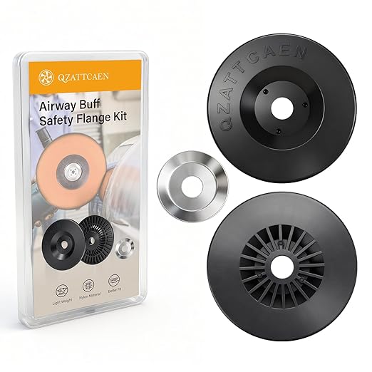 QZATTCAEN 4 Inch Airway Flange Kit for Airway Buffing Wheel, 5/8-Inch Arbor Hole, Polishing Safety Flange-1 Pair