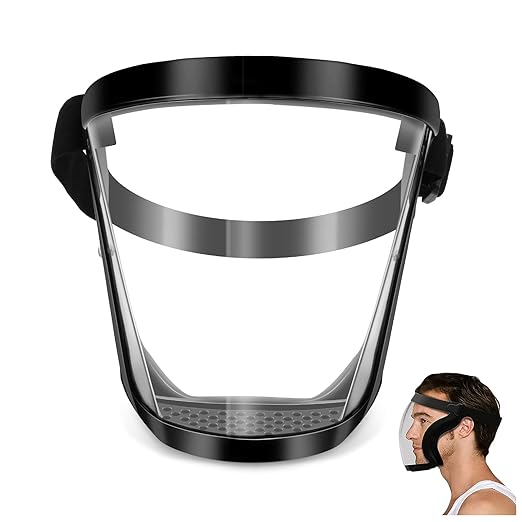Blingbin Face Shield, Dust Mask Anti-fog Protective Full Face Shield, Adjustable Breathable Face Shield, Portable Universal Clear Face Mask for Weed Whacking Grinding Cutting for Men Women Adult