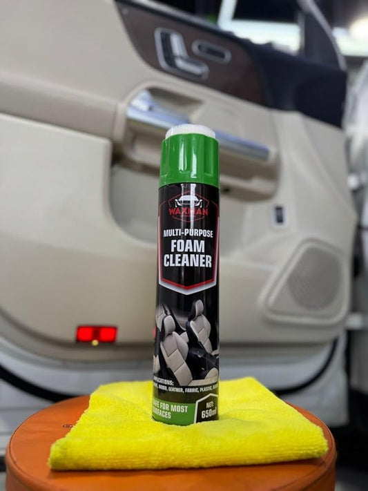 Car Interior Foam Cleaner - Multi-Purpose Deep Cleaning Foam Spray for Leather, Vinyl, Fabric, Plastic & Glass - Safe, Non-Drip Formula with Fresh Scent - 650ml