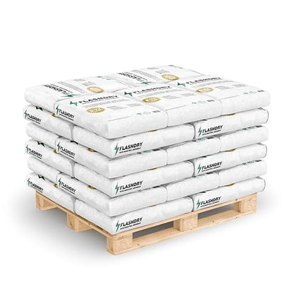 FlashDry All Purpose Organic Industrial Absorbent - 1 Pallet of 48 50L Bags - Instantly Absorbs Liquid Spills - Safer and 5-7x More Absorbent Than Clay - Lightweight & Reusable - OSHA Compliant