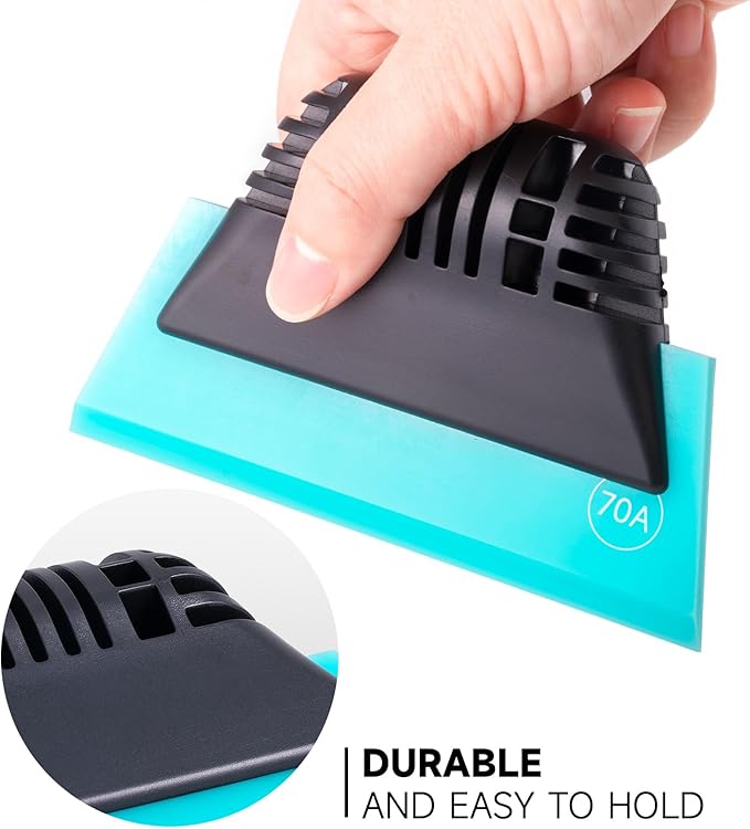 FOSHIO 3 Pack Different Hardness Small Squeegee, Non-Slip Handle Rubber PPF Squeegee, Window Cleaning, Shower Glass Door, Car Windshield