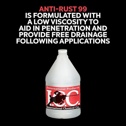 International Chemical Company Anti-Rust 99 High-Performance Evaporative Solvent Rust and Corrosion Preventative; MIL C 16173 D Grade 3; 1 Gallon