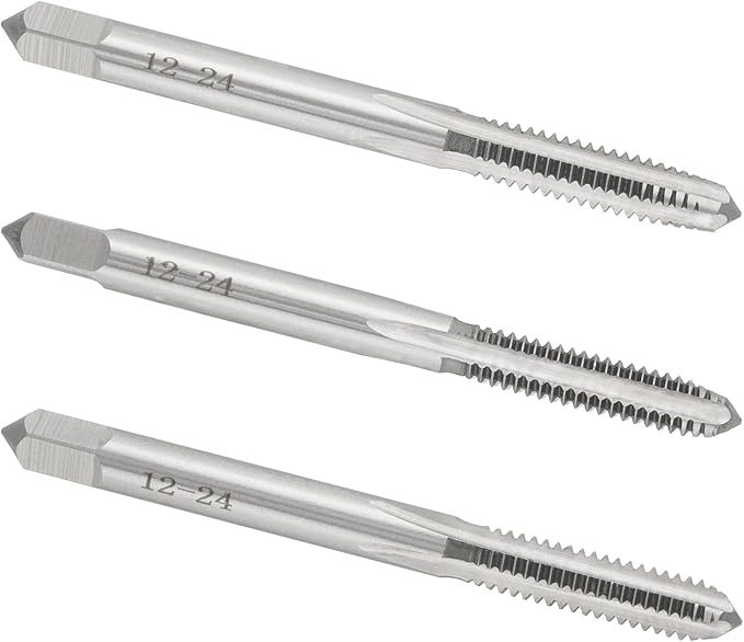 12-24 UNC Hand Tap Right Hand, 12 x 24 Threading Hand Tap 3Pcs