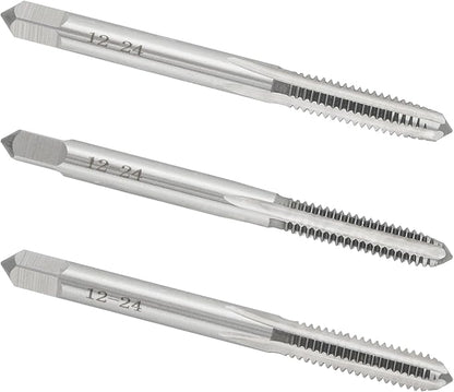 12-24 UNC Hand Tap Right Hand, 12 x 24 Threading Hand Tap 3Pcs