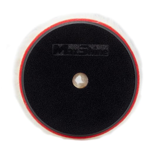 Maxshine 6" Universal Sheepskin Wool Polishing Pad – 100% Sheepskin Wool with EVA Foam & Hook and Loop Backing – Buffing Pad for Polishing, Cutting & Finishing