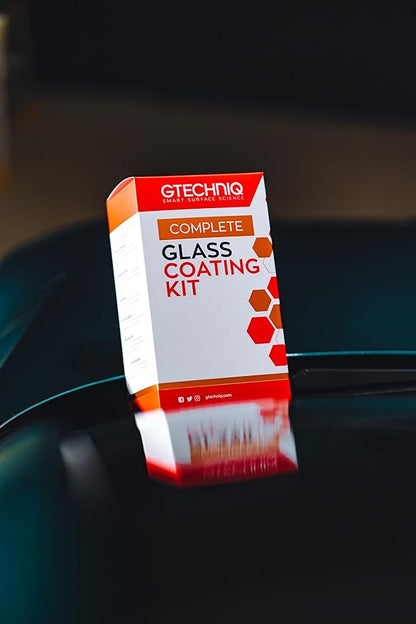 Gtechniq Glass Coating Kit for Cars, 6-Piece | Includes Glass Cleaner, Nanotech Glass Polish, Applicator, Microfiber Buff Cloth and More, Deep Clean, Coat and Maintain Car Windows and Mirrors
