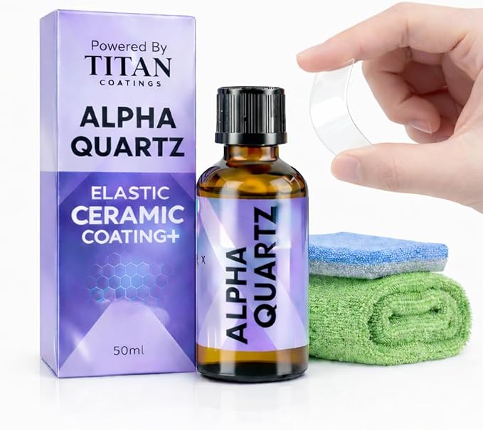 Ceramic Coating for Cars - ALPHA Quartz Elite, NEW Gen, Hard & ELASTIC Nano Ceramic Coating - 92% Concentration | Ready in 4 Hours | DIY Easy to Apply | Ultra Gloss, Durable, Slick & Hydrophobic |50ml