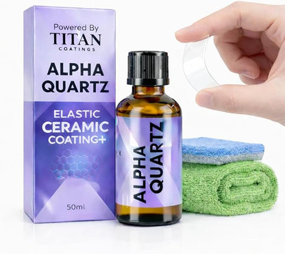 Ceramic Coating for Cars - ALPHA Quartz Elite, NEW Gen, Hard & ELASTIC Nano Ceramic Coating - 92% Concentration | Ready in 4 Hours | DIY Easy to Apply | Ultra Gloss, Durable, Slick & Hydrophobic |50ml