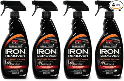 Stoner Car Care 92104-4PK Iron Remover and Wheel Cleaner – Odorless Fallout & Rust Decontaminant, Removes Brake Dust and Contaminants on Wheels, Tires, and Paint, Color Indicator, 22 fl oz (Pack of 4)