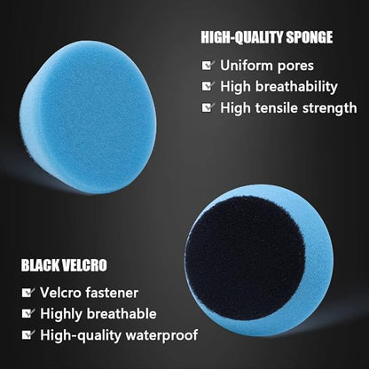 SPTA Mini Polishing Pads Set, 21pcs 1.6 inch/40mm Sponge & Wool Buffing Pads, Car Detail Polishing & Waxing Kit, Mix Colors, Small Area