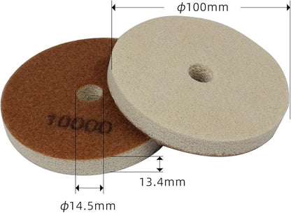 4" Diamond Sponge Fiber Polishing Pad 10000 Grit - Polishing Tile Stone Marble Concrete Ceramics Glass 2Pcs