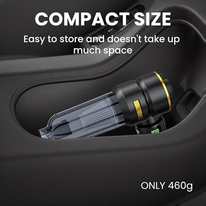 Portable Cordless Car Vacuum Cleaner,Mini Handheld Vacuum Cordless for Car,With Battery Level and Gear Display,High Power Suction of 17000PA,Large Battery Capacity and Supports Fast Charging