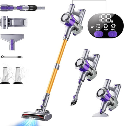 MBYULO Cordless Vacuum Cleaner, 450W 48Kpa Powerful Stick Vacuum, Up to 70Mins Rechargeable Battery, Vacuum Cleaners for Home Anti-Tangled Lightweight Handheld for Hardwood Floor, Carpets, Pet Hair