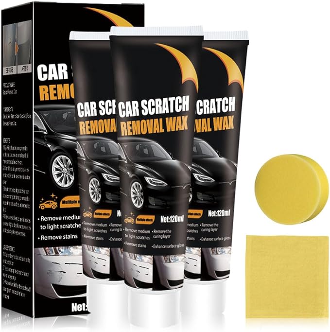 Scratch Remover for Vehicles, 2026 Upgraded Car Scratch Remover Polishing Wax, Car Scratch Repair Paste with Wipe and Sponge for Deep Scratches (3)