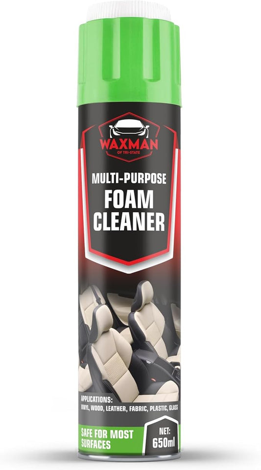 Car Interior Foam Cleaner - Multi-Purpose Deep Cleaning Foam Spray for Leather, Vinyl, Fabric, Plastic & Glass - Safe, Non-Drip Formula with Fresh Scent - 650ml
