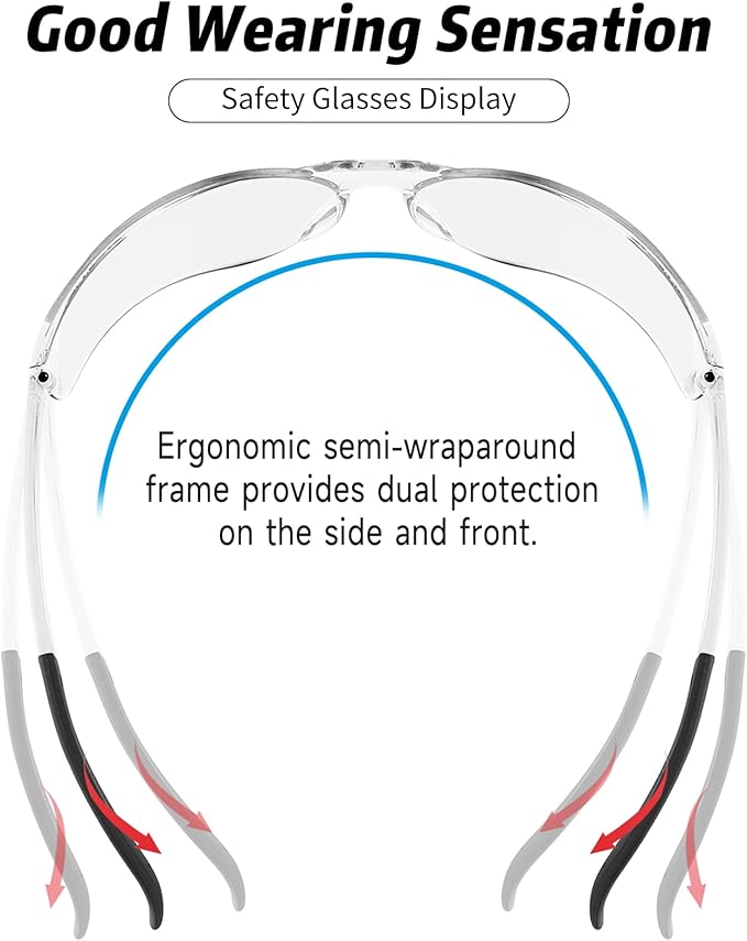 Salfboy Safety Glasses for Men Women ANSI Z87.1 Safety Glasses Bulk Protective Eyewear Scratch-Resistant
