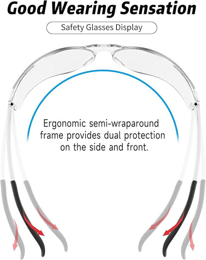 Salfboy Safety Glasses for Men Women ANSI Z87.1 Safety Glasses Bulk Protective Eyewear Scratch-Resistant