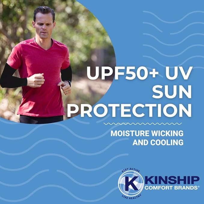 Kinship Comfort Brands Sun Protection Sleeves to Cover Arms for Men, Women, Sports Outdoor Tattoo Protector, One Size