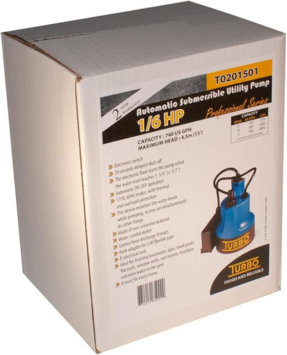 Turbo 1/6HP Submersible Utility Pump with Electronic Switch