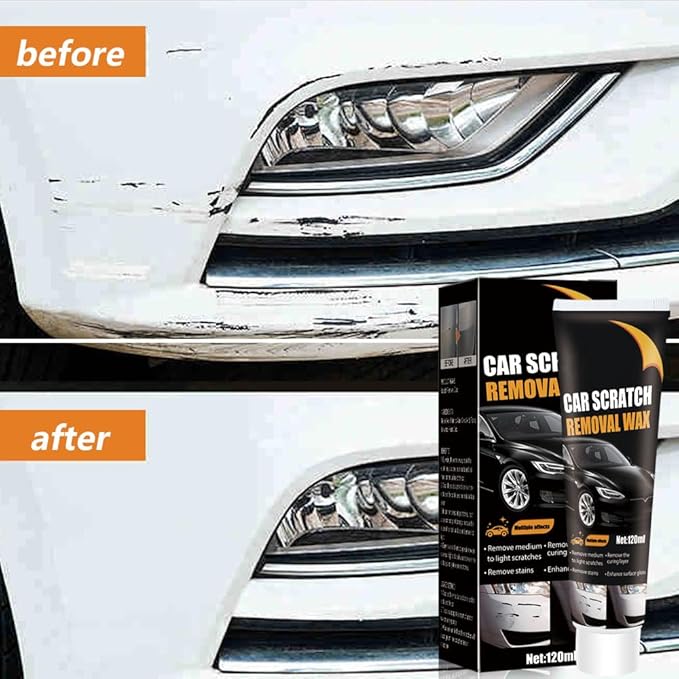 Scratch Remover for Vehicles, 2026 Upgraded Car Scratch Remover Polishing Wax, Car Scratch Repair Paste with Wipe and Sponge for Deep Scratches (3)