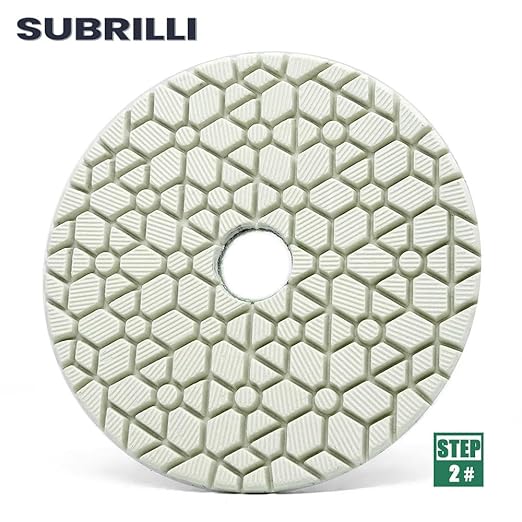 3 Step Diamond Polishing Pads 3-Pcs Step 2 Abrasive Disc for Granite Quartz Marble Concrete Terrazzo