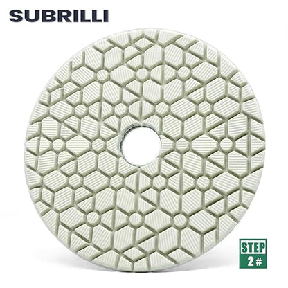 3 Step Diamond Polishing Pads 3-Pcs Step 2 Abrasive Disc for Granite Quartz Marble Concrete Terrazzo
