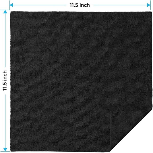 HOMEXCEL Black Microfiber Cleaning Cloths 100 Pack, Highly Absorbent, Lint & Scratch-Free Cleaning Rags for House Kitchen, White Microfiber Towels for Car 11.5 x 11.5 inch