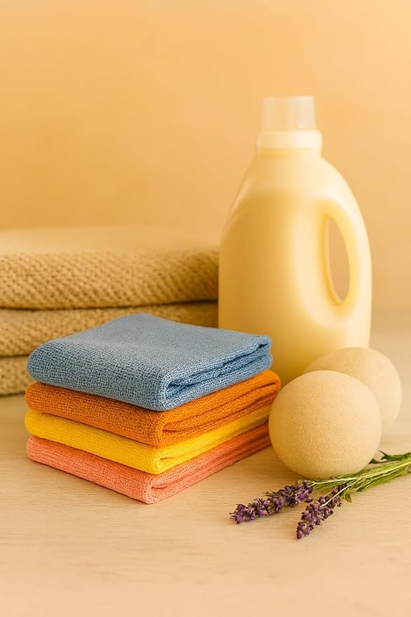 Microfiber Cleaning Cloths, 50 Pack, Multi-Color Blue Yellow Orange Pink, Lint Free Machine Washable, 16 x 16 Inches, Ultra-Absorbent for Home Kitchen Cleaning (Yellow)