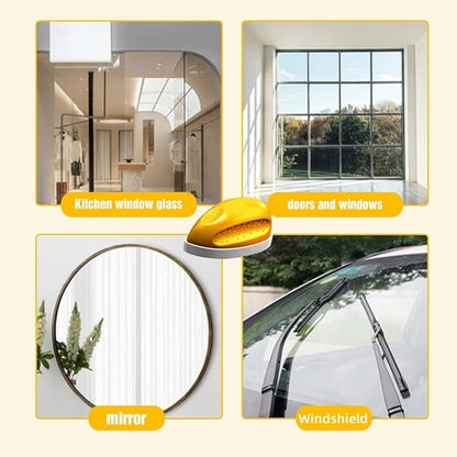 Automotive Oil Film Cleaning Brush, Car Glass Oil Film Cleaner Glass Cleaning Board Cleaning Wipe Windshield Cleaner, Glass Oil Film Remover for Windshield Improves Clarity Visibility (2, Yellow)