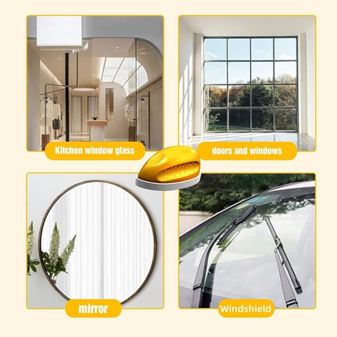 Automotive Oil Film Cleaning Brush, Car Glass Oil Film Cleaner Glass Cleaning Board Cleaning Wipe Windshield Cleaner, Glass Oil Film Remover for Windshield Improves Clarity Visibility (1, Yellow)
