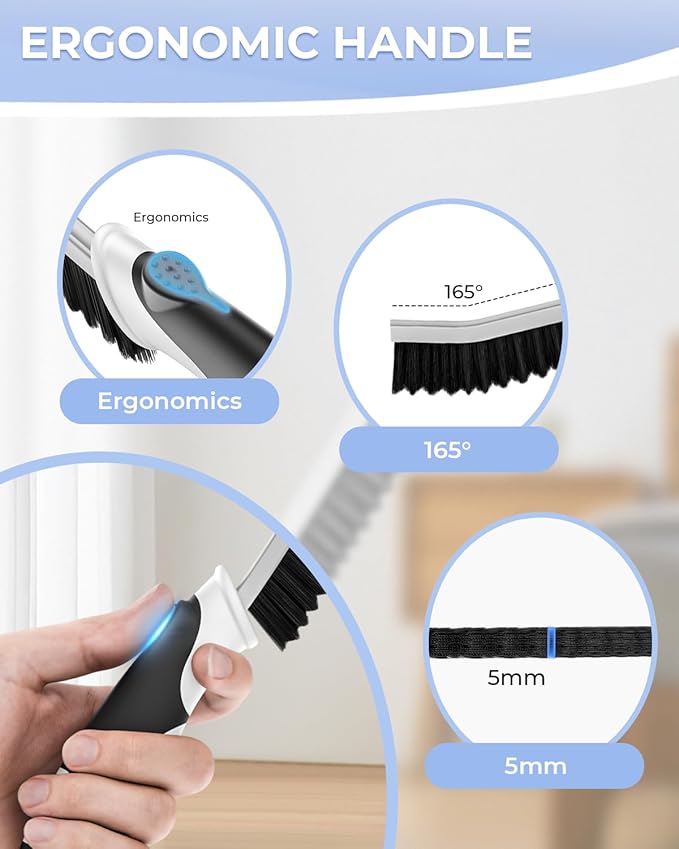 Cleangor Crevice Cleaning Brushes, Serrated Scrub Brush Tool for Hard to Reach Tight Space, Cleaner Brushes, Cleaning Supplies, Home Essentials for Shower, Bathroom, Kitchen, Window, Toilet, Sink