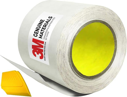 3M Clear Vinyl Paint Protection Film 6 Inch by 120 Inch Roll w/Yellow Detailer Squeegee