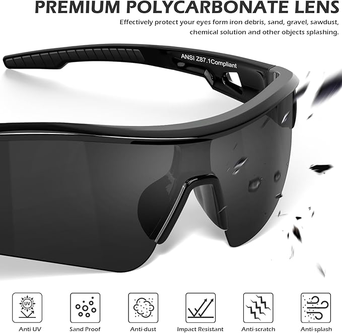 OXG 12 Pack Safety Glasses for Men Women, ANSI Z87.1 Work Glasses Scratch Impact Resistant Lens Protective Eyewear