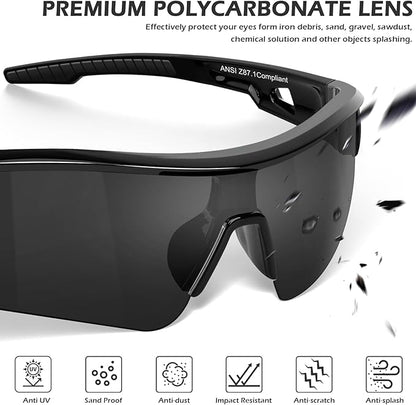 OXG 12 Pack Safety Glasses for Men Women, ANSI Z87.1 Work Glasses Scratch Impact Resistant Lens Protective Eyewear