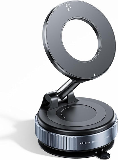 2026 Upgraded Vacuum Magnetic Car Phone Holder 360° Reinforced 96LBS Ultra Suction Cup Phone Mount for MagSafe Cell Phone Holders for Your Car/Gym/Mirror Mount for iPhone & Android