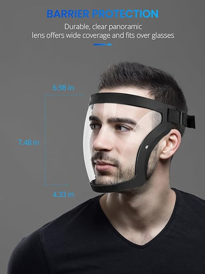 Gizmolet Face Shield Protective Mask, Anti-Fog Scratch-Resistant, Lightweight Full Face Shield for Grinding, Cutting, Weeding and Work, Plastic Safety Face Shield