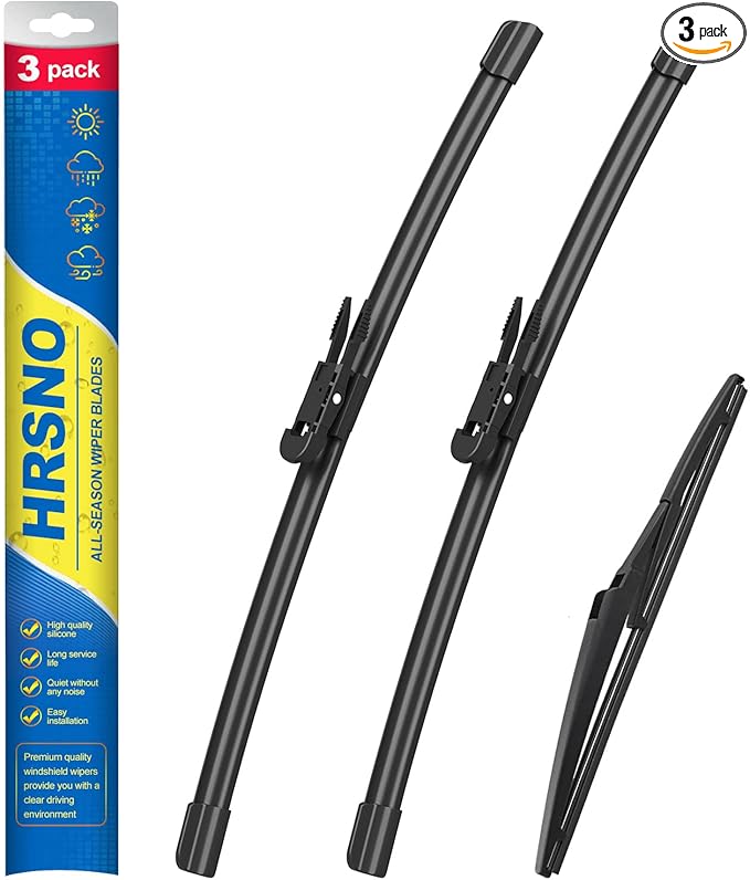HRSNO® 28"+28" Windshield Wipers With 12" Rear Wiper Blade Sets Automotive Replacement for 2012-2018 Ford Focus Wiper Blades For My Car (Pack of 3)