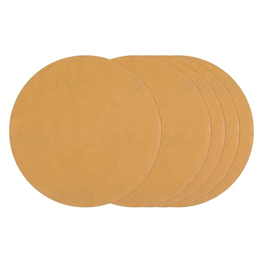 Kozelo 25 Pcs Sanding Discs 5 Inch 800 Grit Hook and Loop Random Orbital Sandpapers Suitable for Drywall Sander Wood Metal Furniture, Yellow